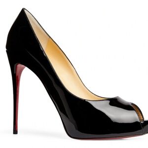 Christian Louboutin New Very Prive Patent Leather Peep Toe Pumps 120
